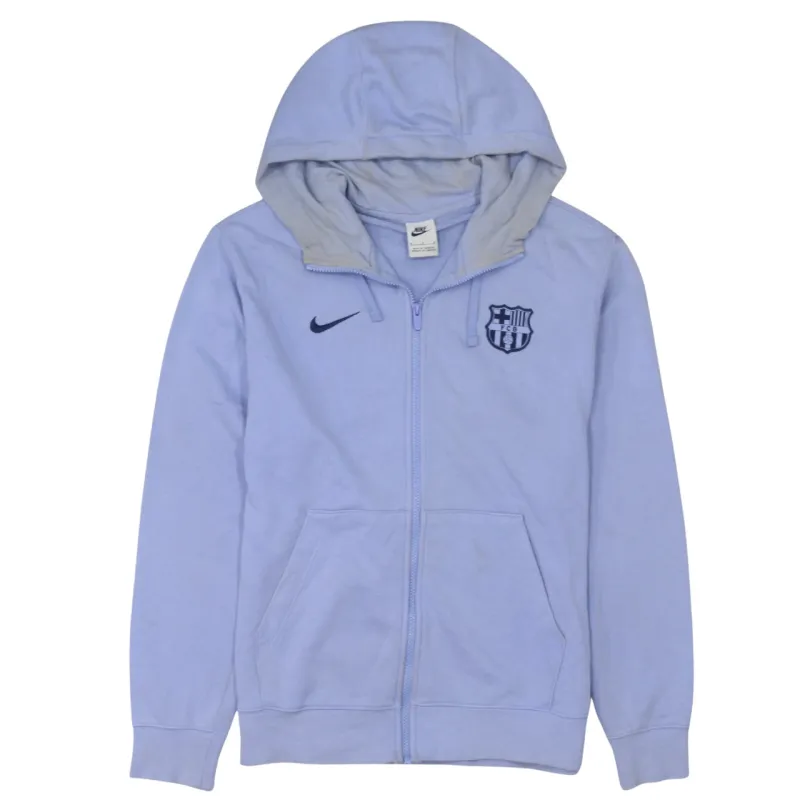 Nike Lilac Full Zip Hoodie Men's Medium Barcelona Crest Printed Logo Sweatshirt made by Nike