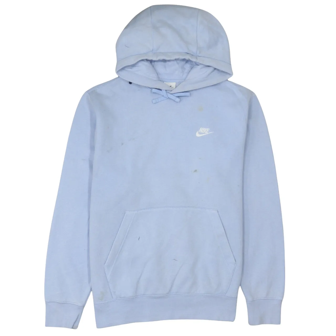 Nike Light Blue Hoodie Men's Medium Embroidered Swoosh Drawstring Front Pocket Pullover Sweatshirt sold by Vintage Club