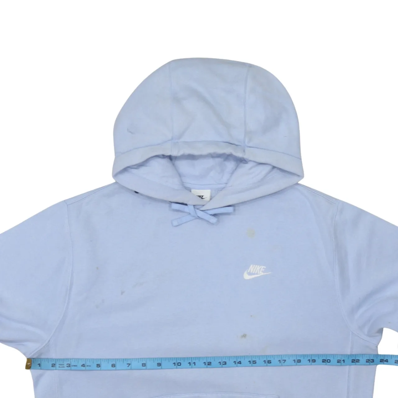 Nike Light Blue Hoodie Men's Medium Embroidered Swoosh Drawstring Front Pocket Pullover Sweatshirt sold by Vintage Club product image thumbnail 5