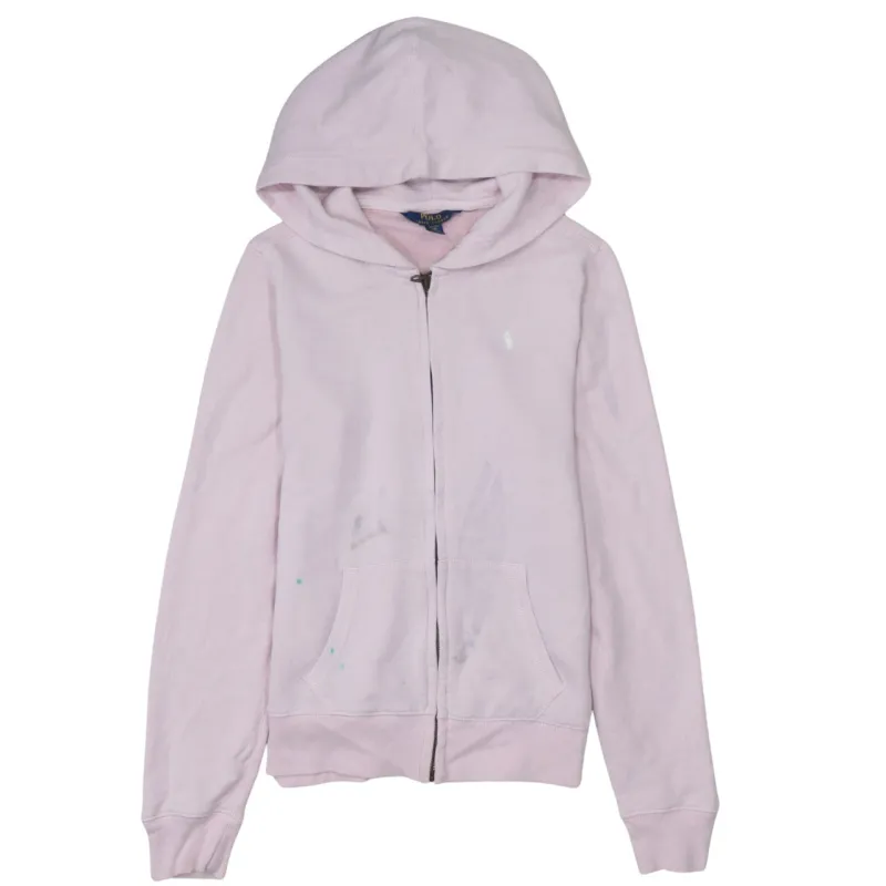 Polo Ralph Lauren Light Pink Hoodie Women’s XLarge Embroidered Pony Zip Front Pockets Sweatshirt sold by Vintage Club