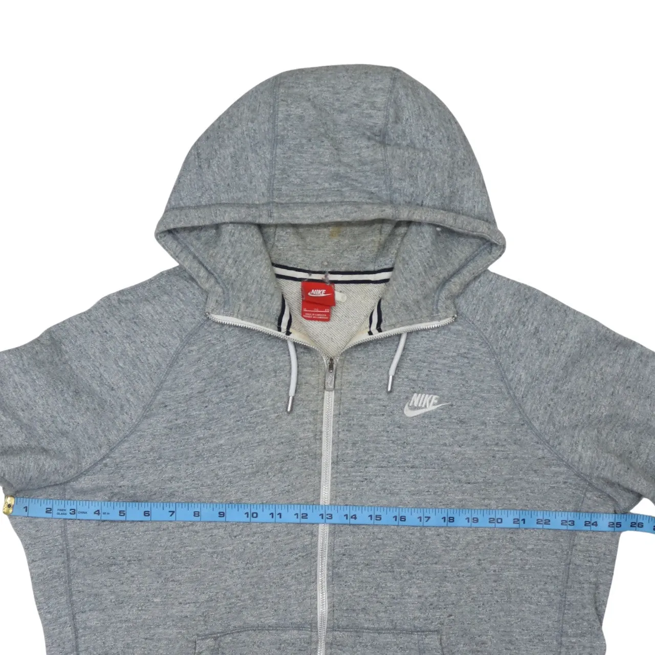 Nike Grey Full Zip Hoodie Men’s XLarge Embroidered Chest Logo Split Pockets Sweatshirt sold by Vintage Club product image thumbnail 5