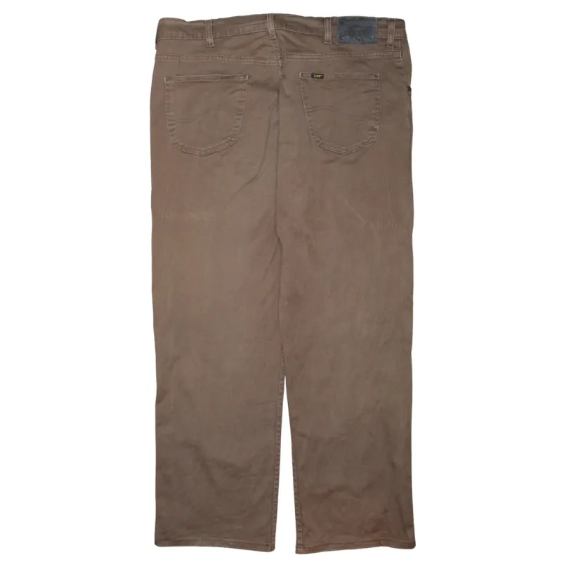 Lee Tan Brown Trousers Men's W40 Casual Five Pocket Straight Leg Pants made by Lee
