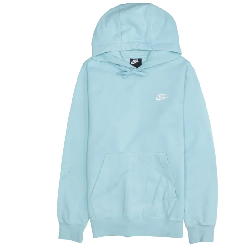 Nike Light Blue Hoodie Men's XSmall Embroidered Chest Logo Front Pocket Pullover Sweatshirt sold by Vintage Club