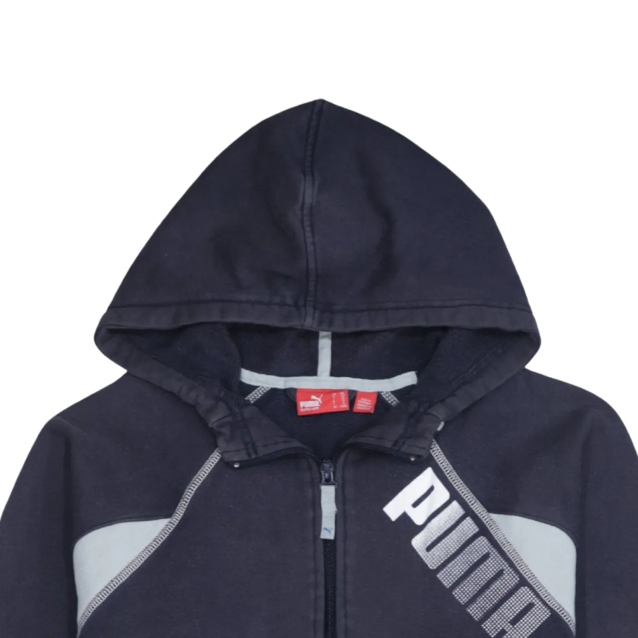 Puma Navy Blue Hoodie Women’s XXLarge Full Zip Printed Logo Contrast Panels Sweatshirt sold by Vintage Club product image thumbnail 3