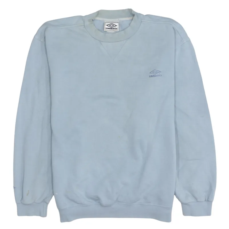 Umbro Light Blue Sweatshirt Men's Large Embroidered Logo Crewneck Pullover Fleece Top made by Umbro