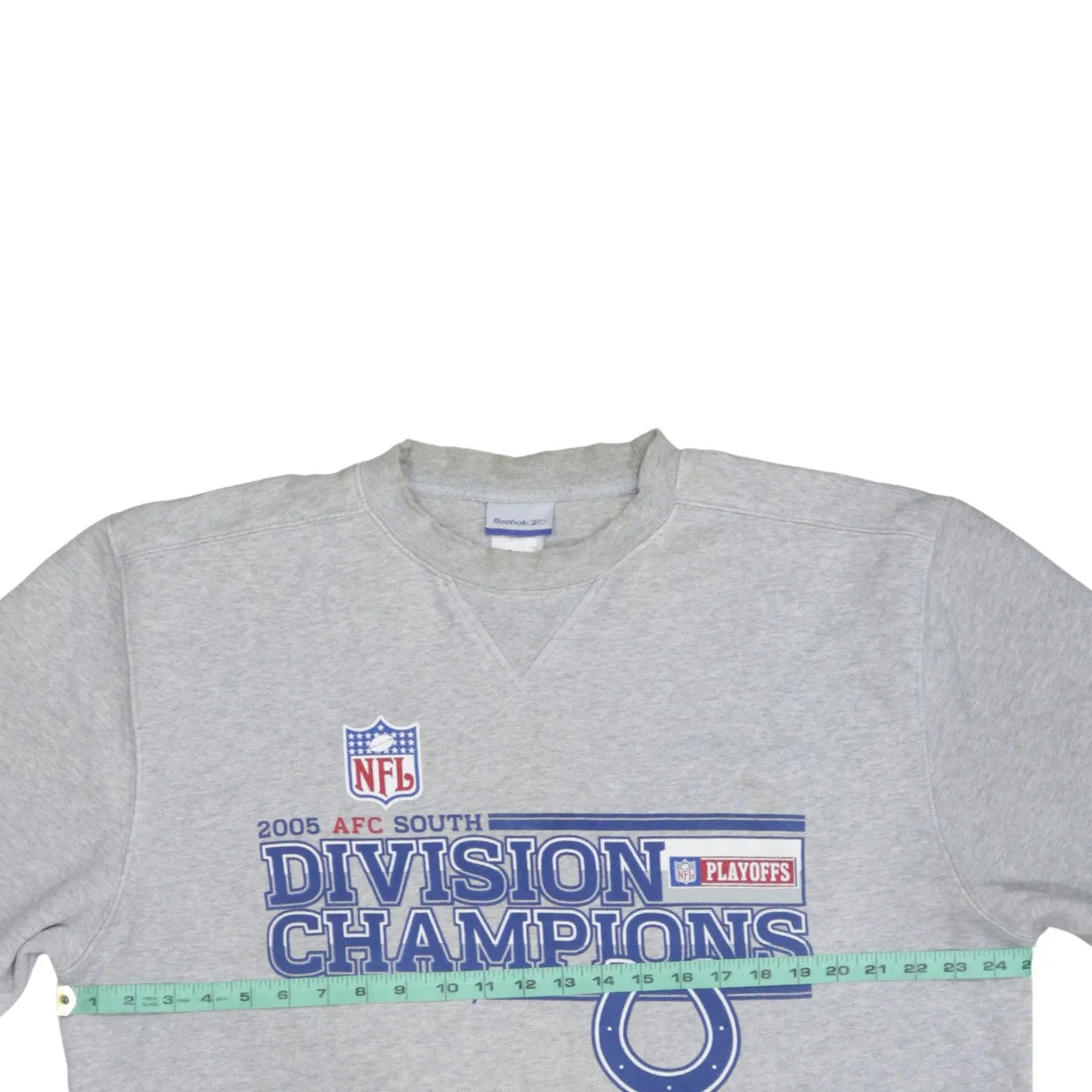 Reebok Grey Sweatshirt Men's Large NFL Colts Division Champions Printed Pullover Top sold by Vintage Club product image thumbnail 5