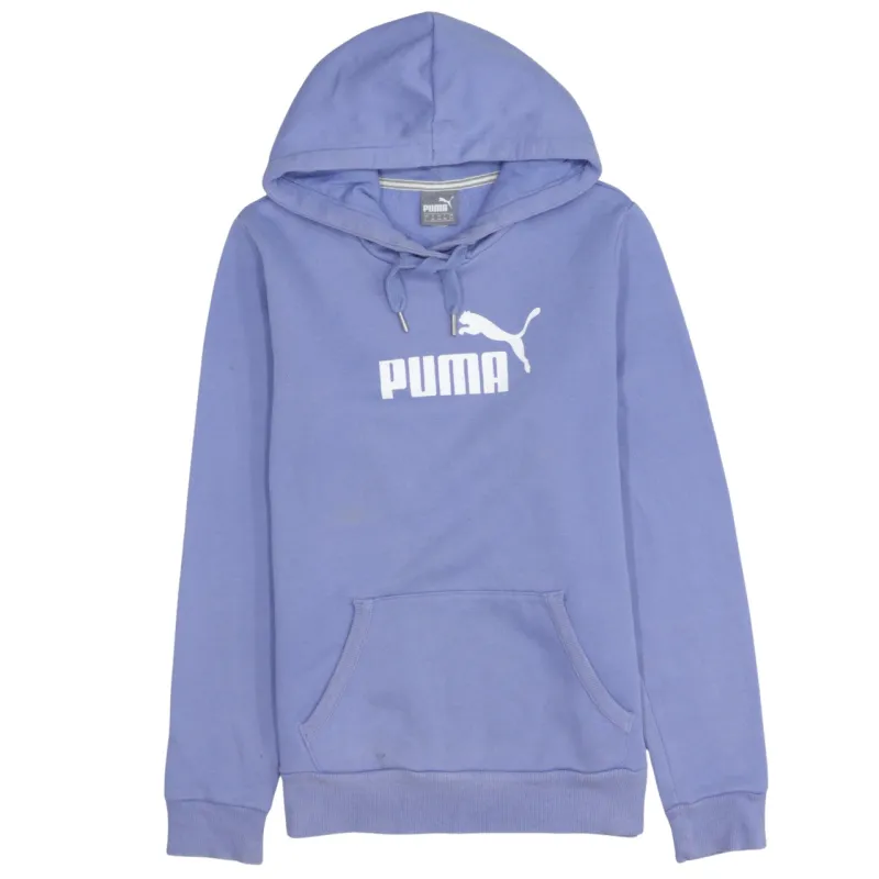 Puma Purple Hoodie Women's Large Printed Logo Drawstring Pullover Front Pocket Sweatshirt sold by Vintage Club