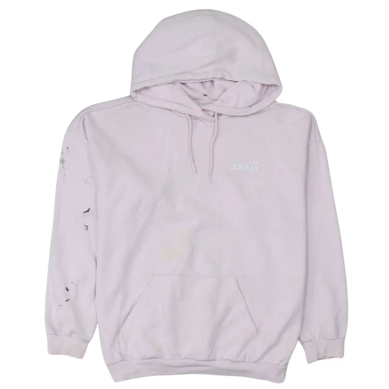 Adidas Light Pink Hoodie Women's Small Printed Trefoil Logo Front Back Pullover Sweatshirt sold by Vintage Club