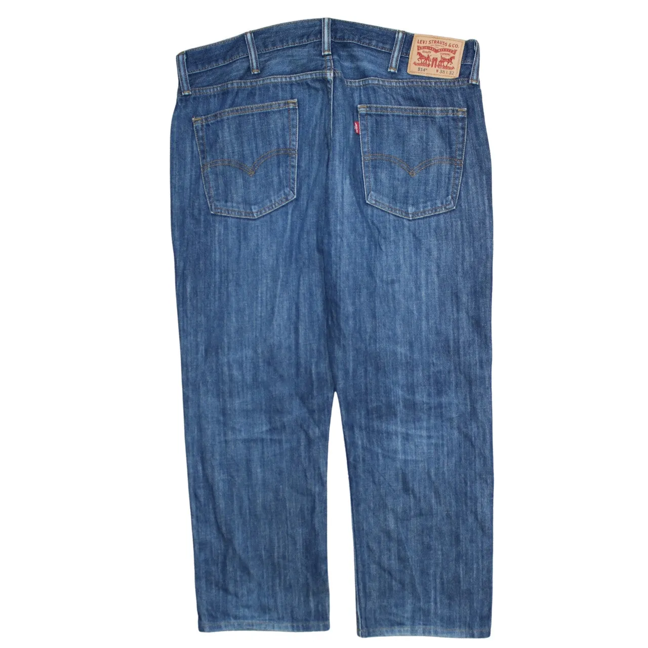 Levi Strauss &Co Blue Denim Jeans Men's 38 Straight Leg Five Pocket Button Fly Trousers sold by Vintage Club