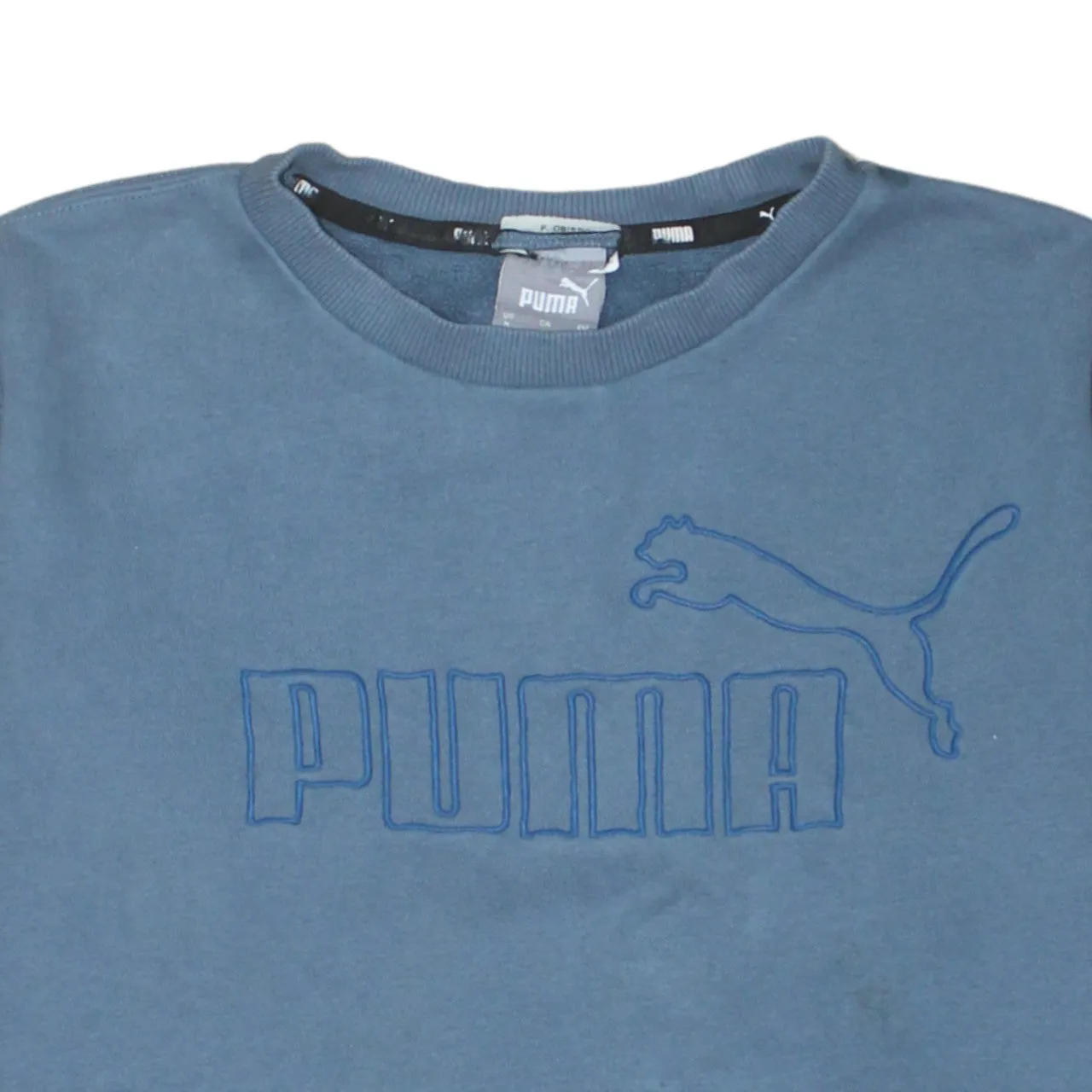 Puma Blue Sweatshirt Men's Medium Embroidered Big Logo Crewneck Pullover Top sold by Vintage Club product image thumbnail 3