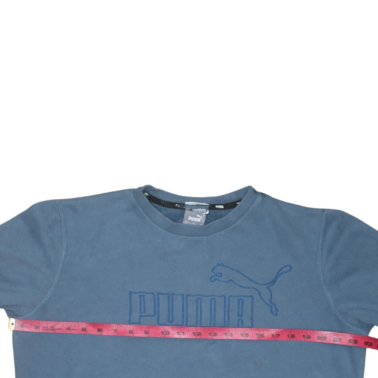 Puma Blue Sweatshirt Men's Medium Embroidered Big Logo Crewneck Pullover Top sold by Vintage Club product image thumbnail 5