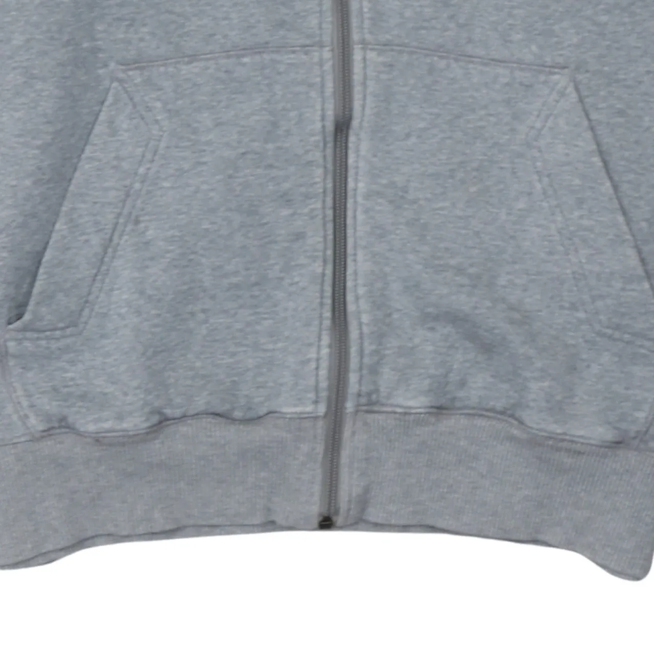 Nike Grey Full Zip Hoodie Men's Medium Printed Logo Split Pocket Fleece Sweatshirt sold by Vintage Club product image thumbnail 4