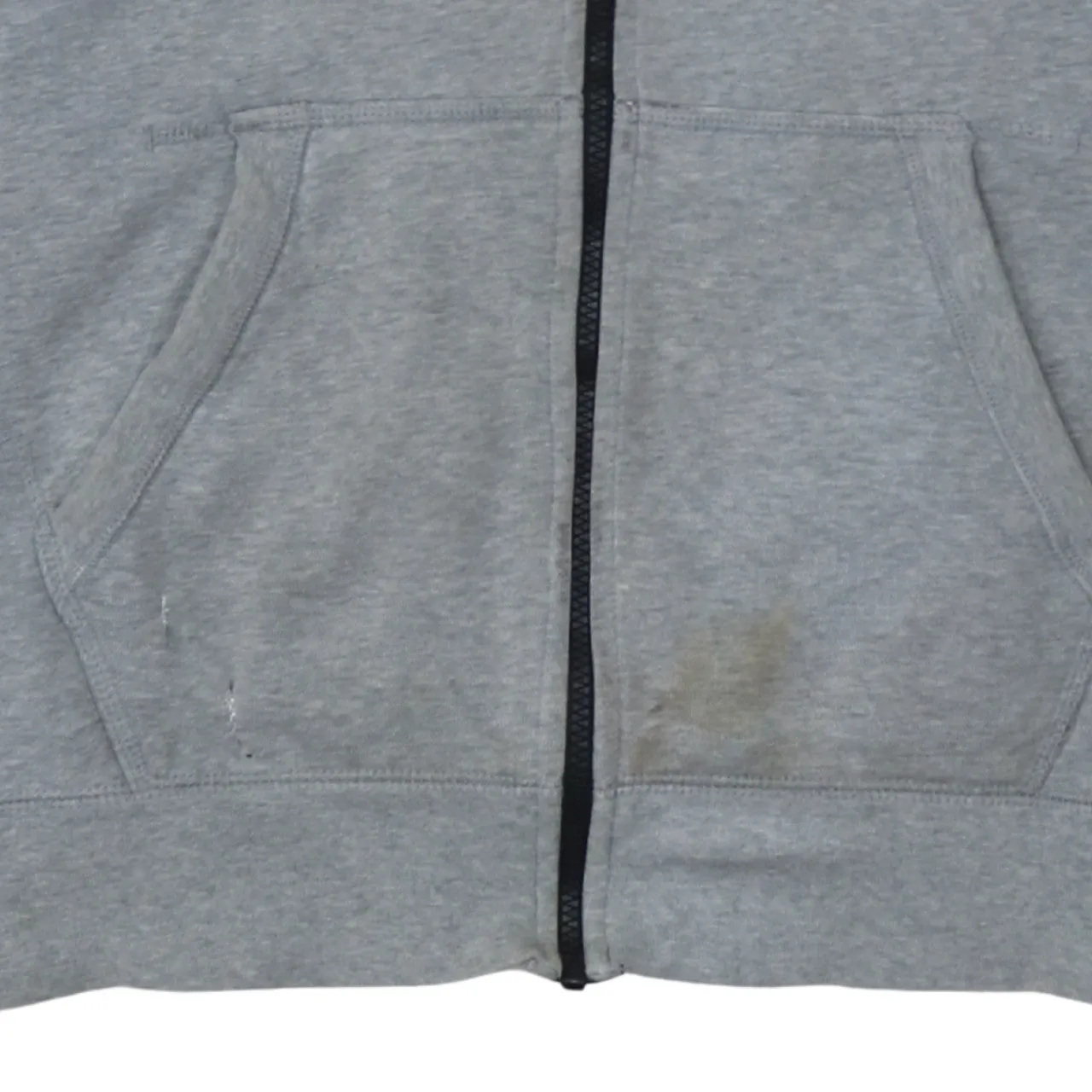 Nike Grey Full Zip Hoodie Men's XXLarge Embroidered Swoosh Split Pocket Fleece Sweatshirt sold by Vintage Club product image thumbnail 4