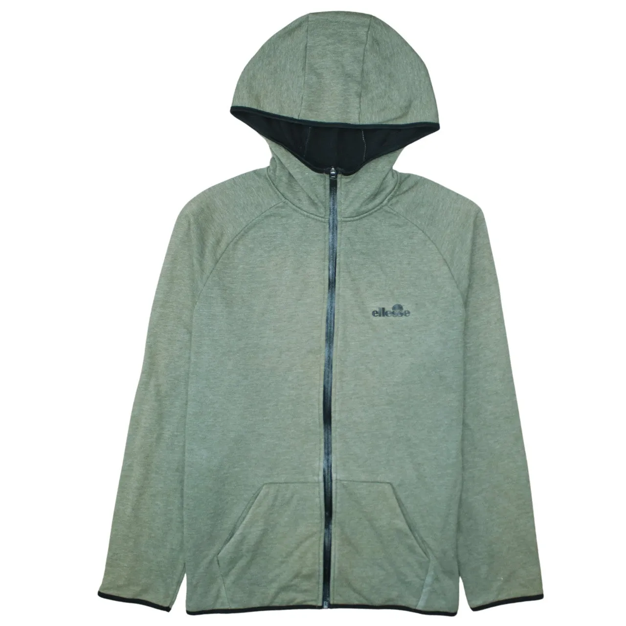 Ellesse Green Full Zip Hoodie Men's Large Embroidered Chest Logo Split Pockets Casual Top sold by Vintage Club