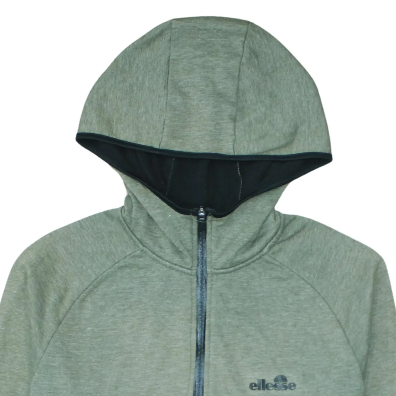 Ellesse Green Full Zip Hoodie Men's Large Embroidered Chest Logo Split Pockets Casual Top sold by Vintage Club product image thumbnail 3