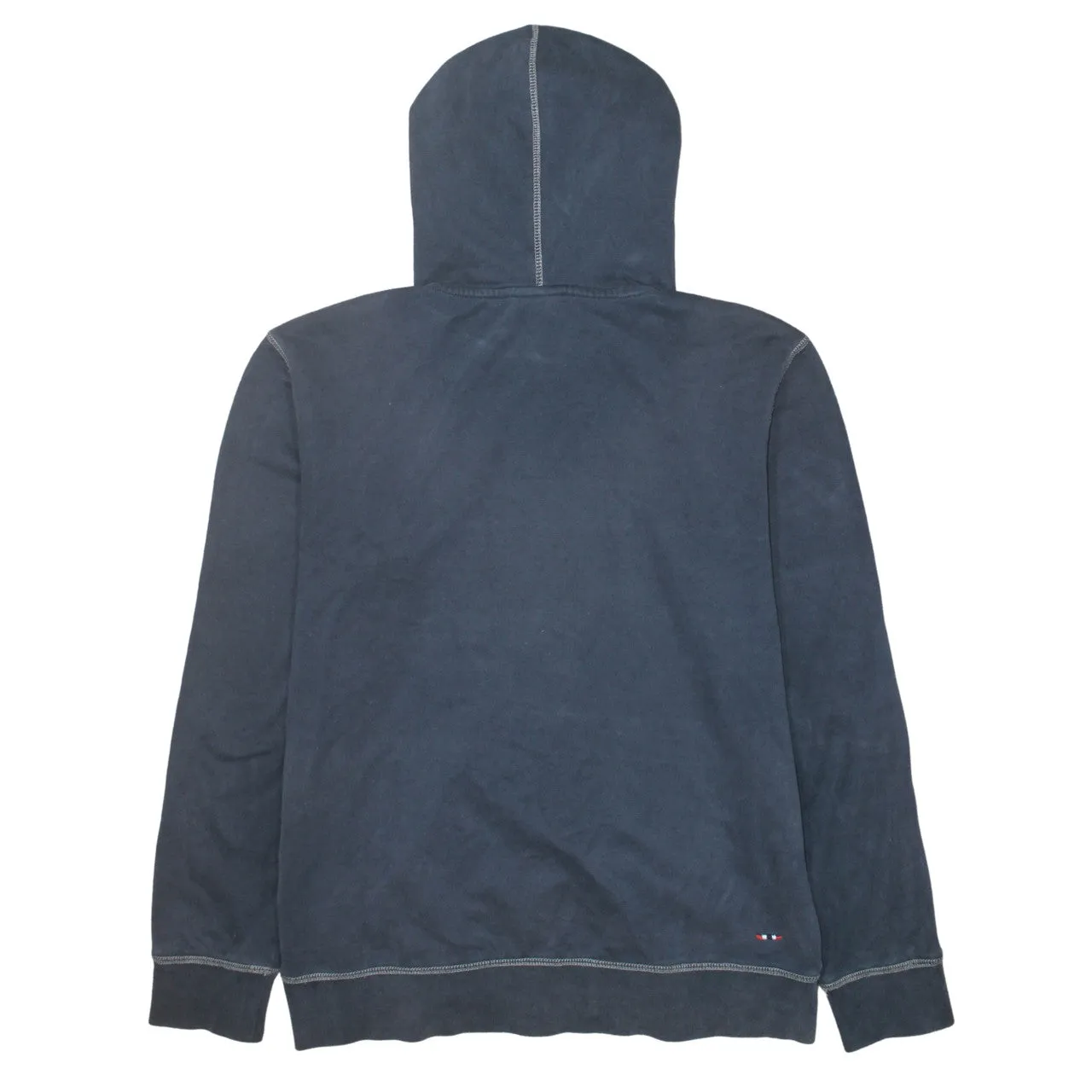 Napapijri Navy Blue Hoodie Men's Large Printed Logo Drawstring Hood Pullover Sweatshirt sold by Vintage Club product image thumbnail 2