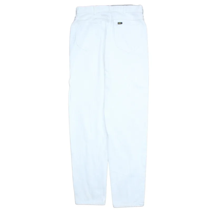 Lee White Trousers Pants Men's W32 Five Pocket Straight Leg Denim Style Jeans made by Lee