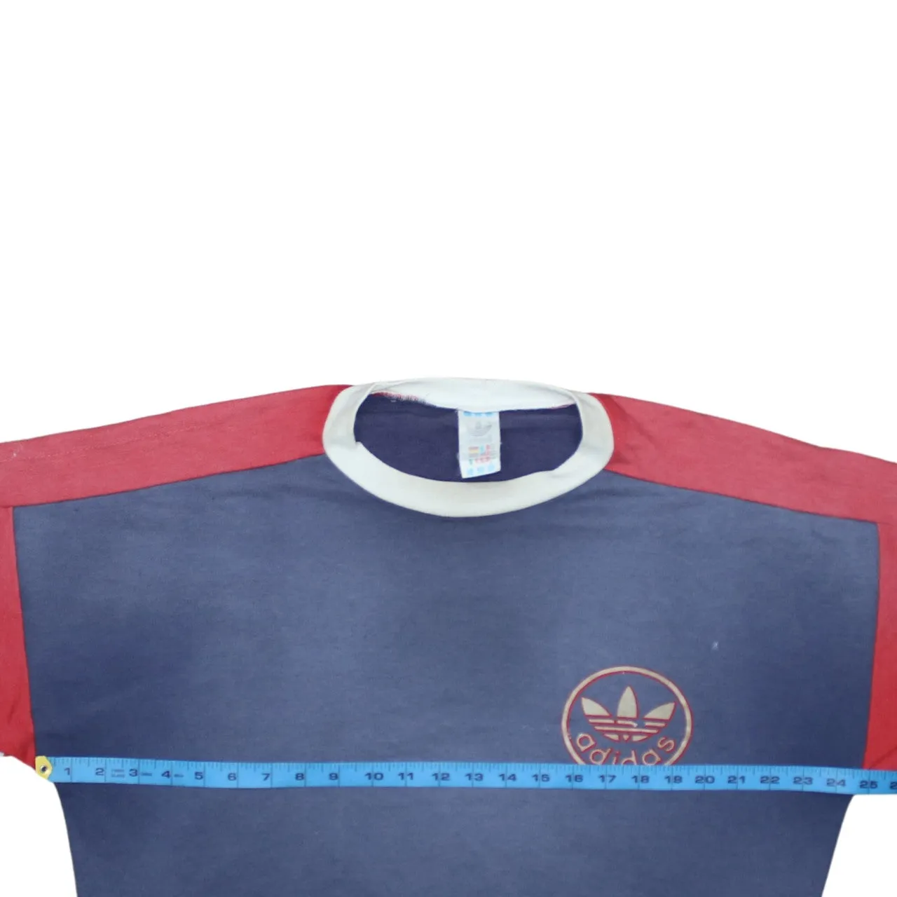 Adidas Navy Blue Sweatshirt Men's Medium Trefoil Printed Logo Colour Block Pullover Jumper sold by Vintage Club product image thumbnail 5