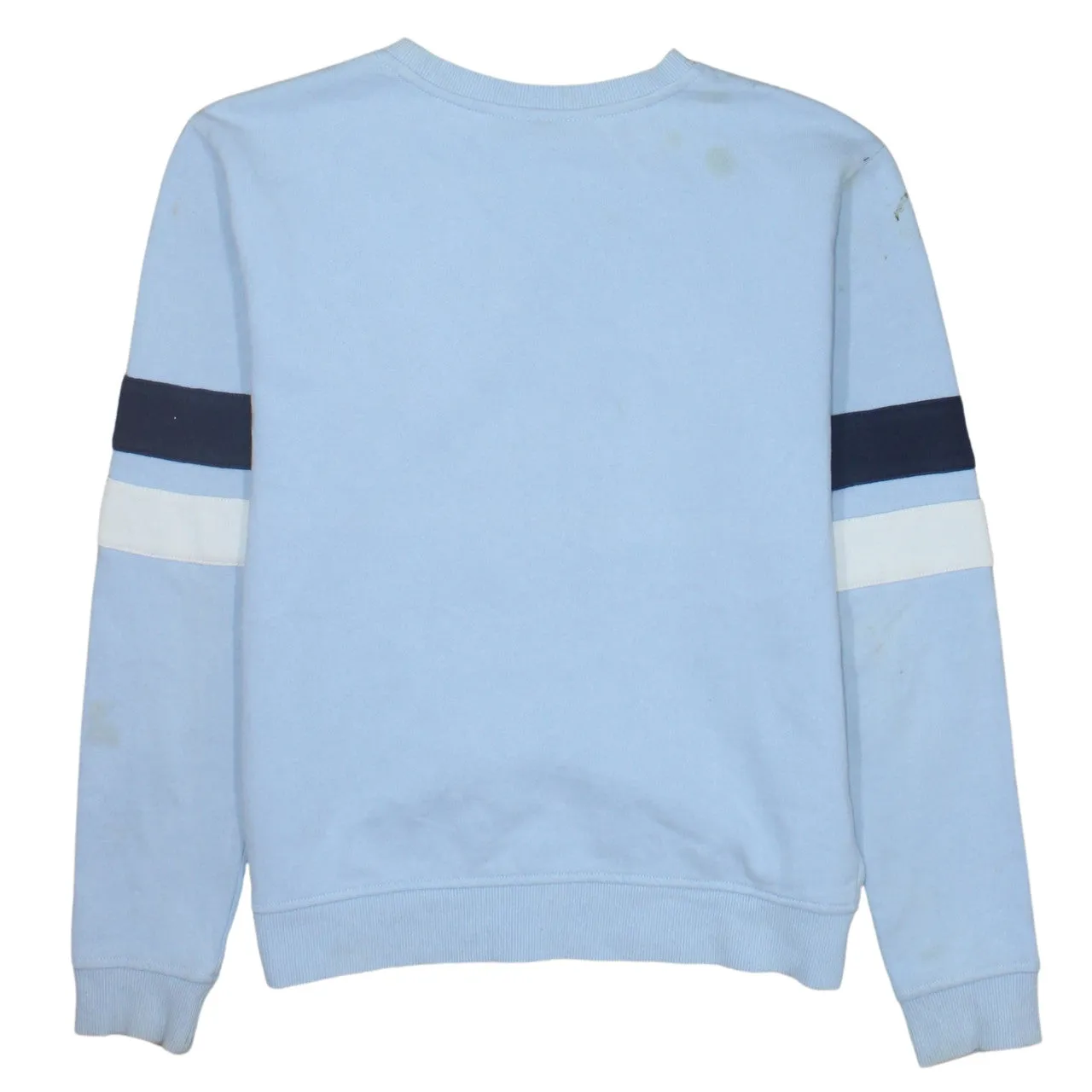 Fila Light Blue Sweatshirt Women's Medium Embroidered Logo Stripe Sleeves Crewneck Pullover sold by Vintage Club product image thumbnail 2