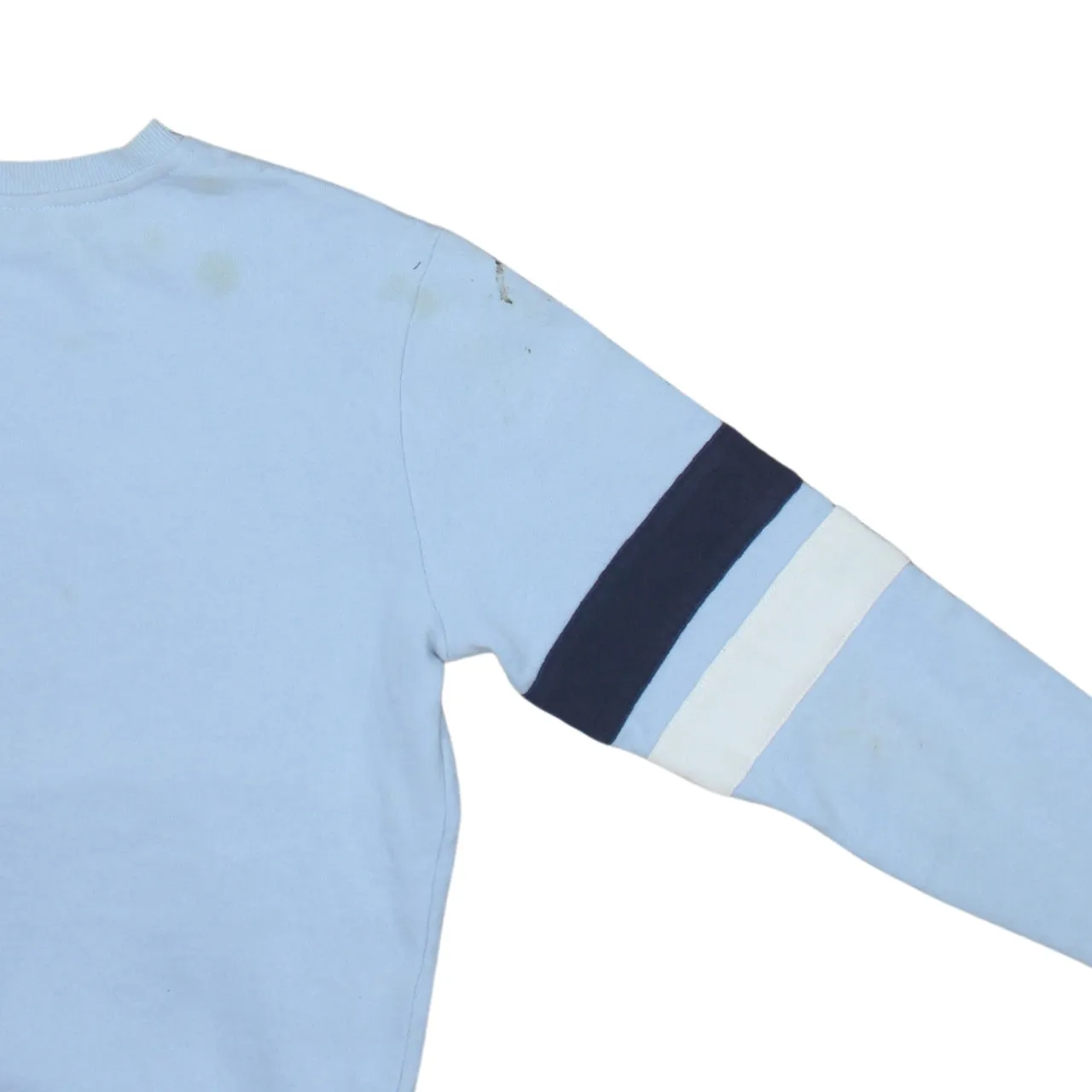 Fila Light Blue Sweatshirt Women's Medium Embroidered Logo Stripe Sleeves Crewneck Pullover sold by Vintage Club product image thumbnail 4