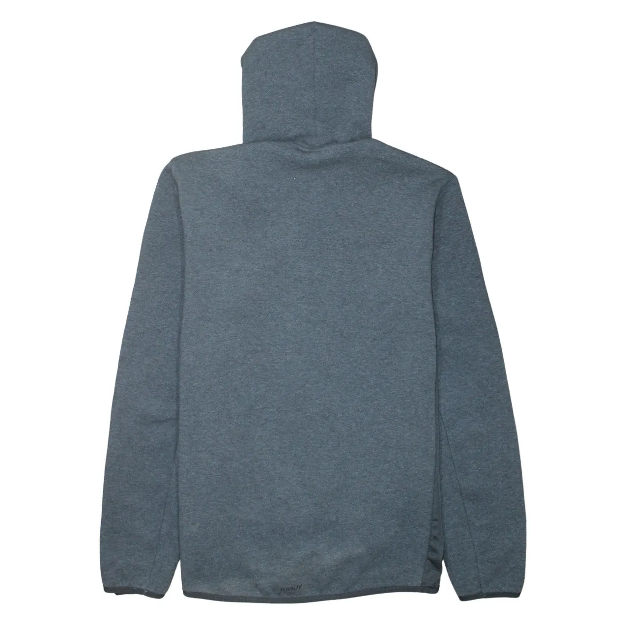 Adidas Dark Grey Full Zip Hoodie Men's Large Printed Logo Three Stripe Sleeves Sweatshirt sold by Vintage Club product image thumbnail 2