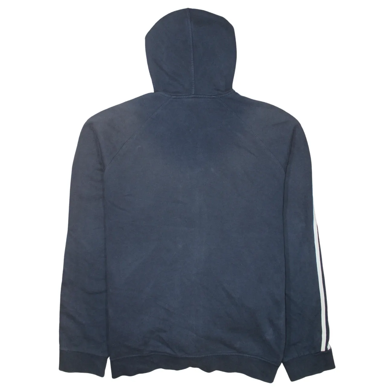 Adidas Navy Blue Full Zip Hoodie Men's XLarge Embroidered Logo Three Stripe Sleeves Sweatshirt sold by Vintage Club product image thumbnail 2