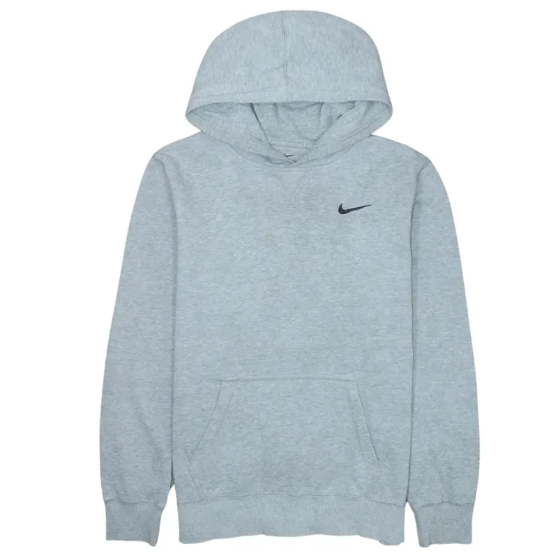 Nike Light Grey Hoodie Men's XLarge Embroidered Swoosh Front Pocket Pullover Sweatshirt sold by Vintage Club