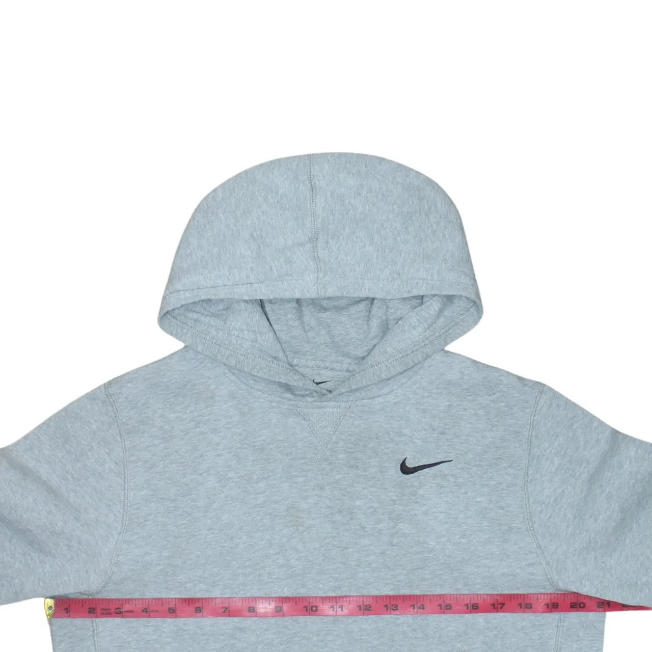 Nike Light Grey Hoodie Men's XLarge Embroidered Swoosh Front Pocket Pullover Sweatshirt sold by Vintage Club product image thumbnail 5