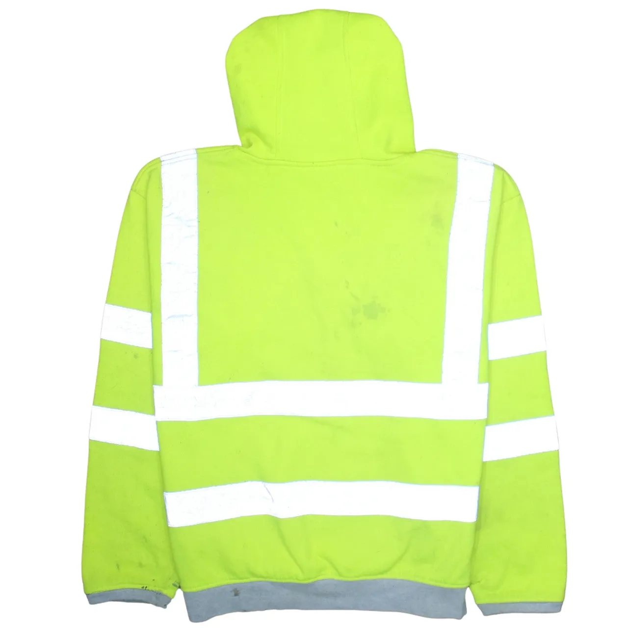 Dickies Hi Vis Yellow Hoodie Men's Large Reflective Tape Workwear Pullover Sweatshirt sold by Vintage Club product image thumbnail 2