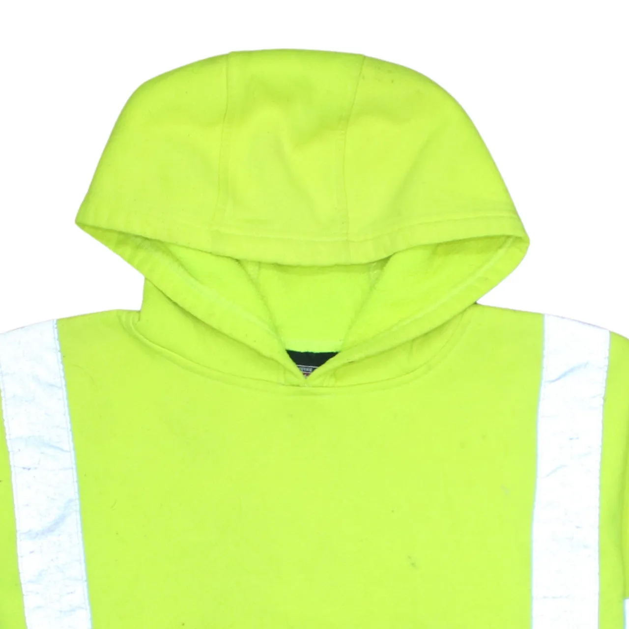 Dickies Hi Vis Yellow Hoodie Men's Large Reflective Tape Workwear Pullover Sweatshirt sold by Vintage Club product image thumbnail 3