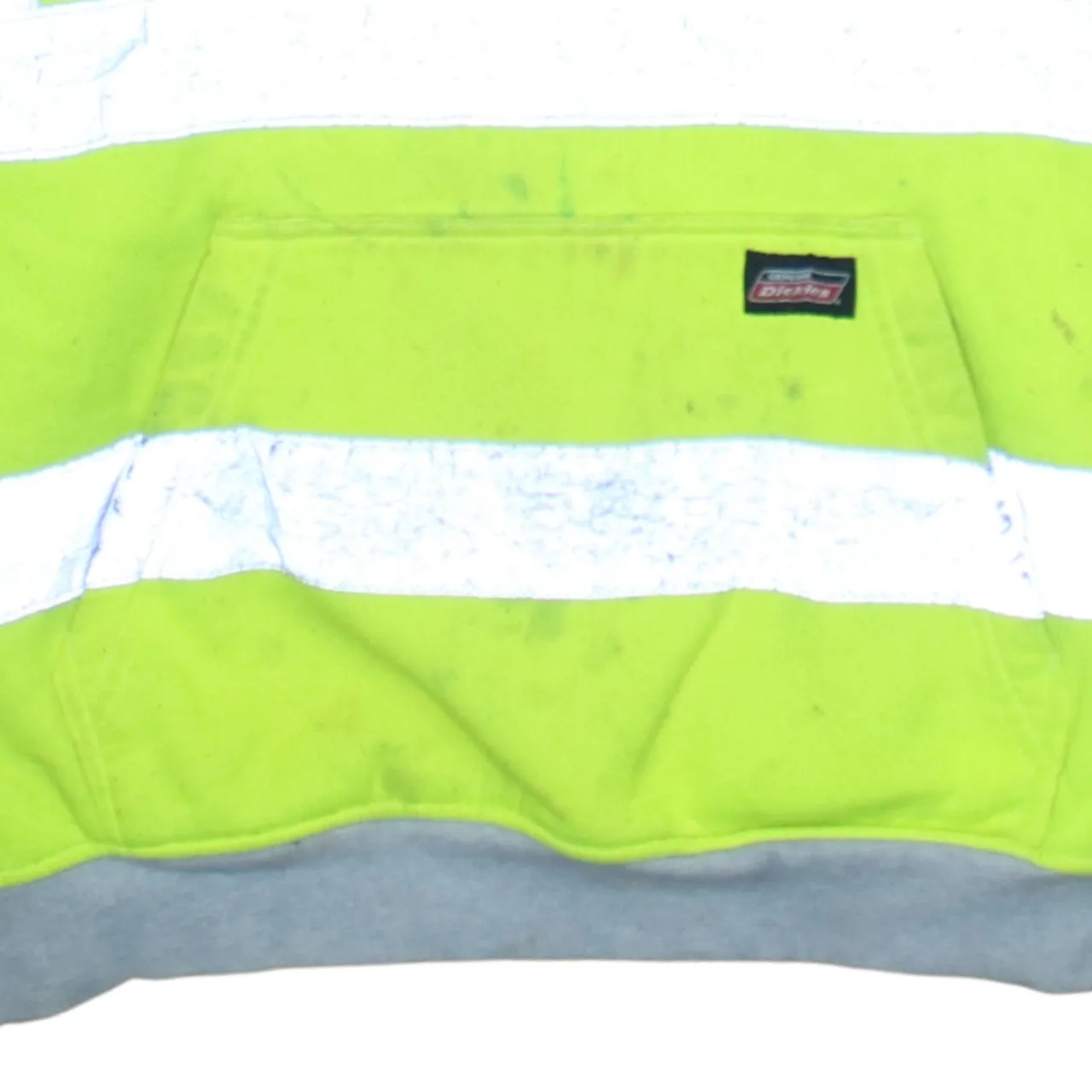 Dickies Hi Vis Yellow Hoodie Men's Large Reflective Tape Workwear Pullover Sweatshirt sold by Vintage Club product image thumbnail 4