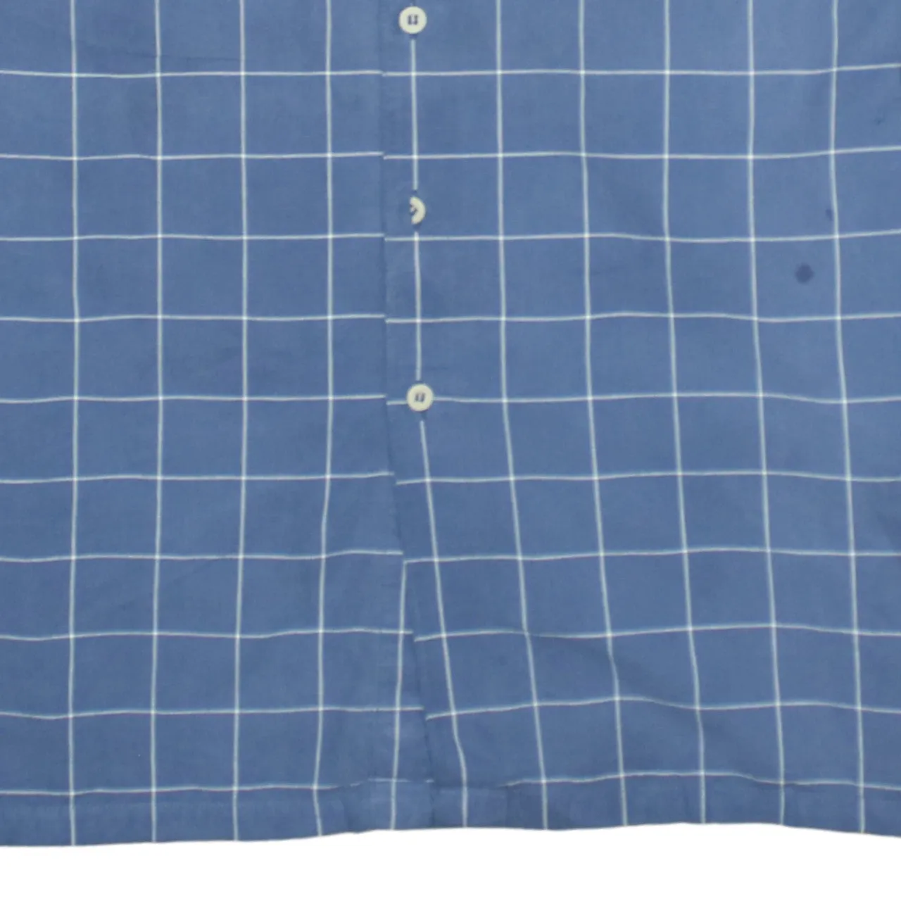 Levi's Blue Check Shirt Men's XLarge Grandad Collar Long Sleeve Casual Top sold by Vintage Club product image thumbnail 4