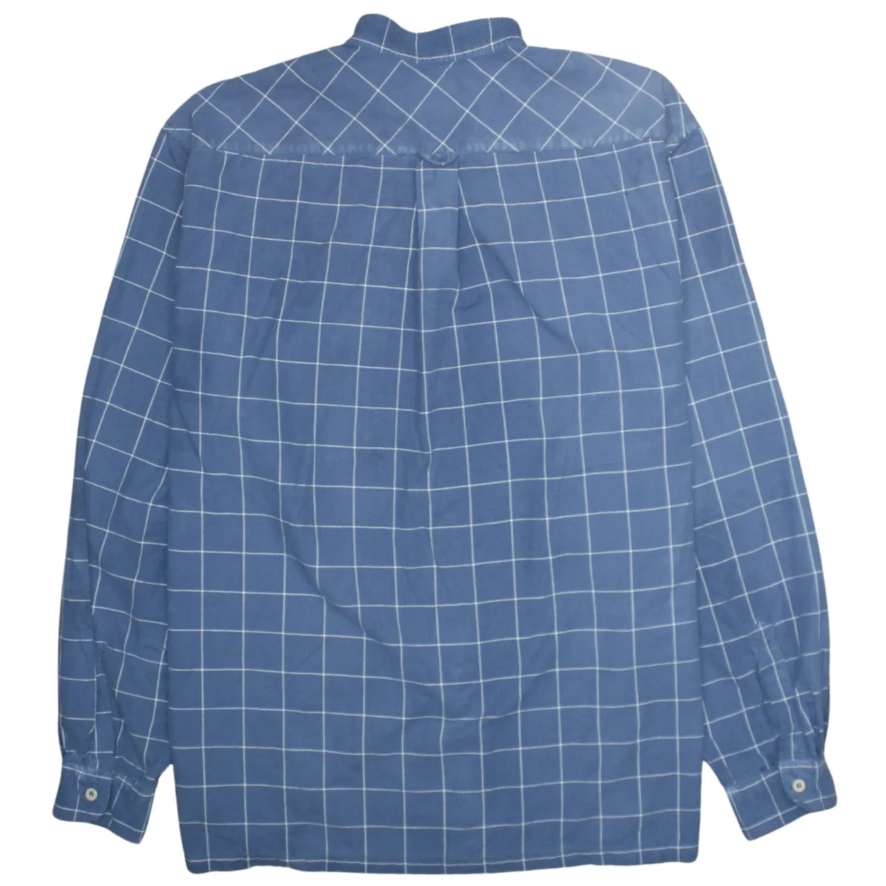 Levi's Blue Check Shirt Men's XLarge Grandad Collar Long Sleeve Casual Top sold by Vintage Club product image thumbnail 2