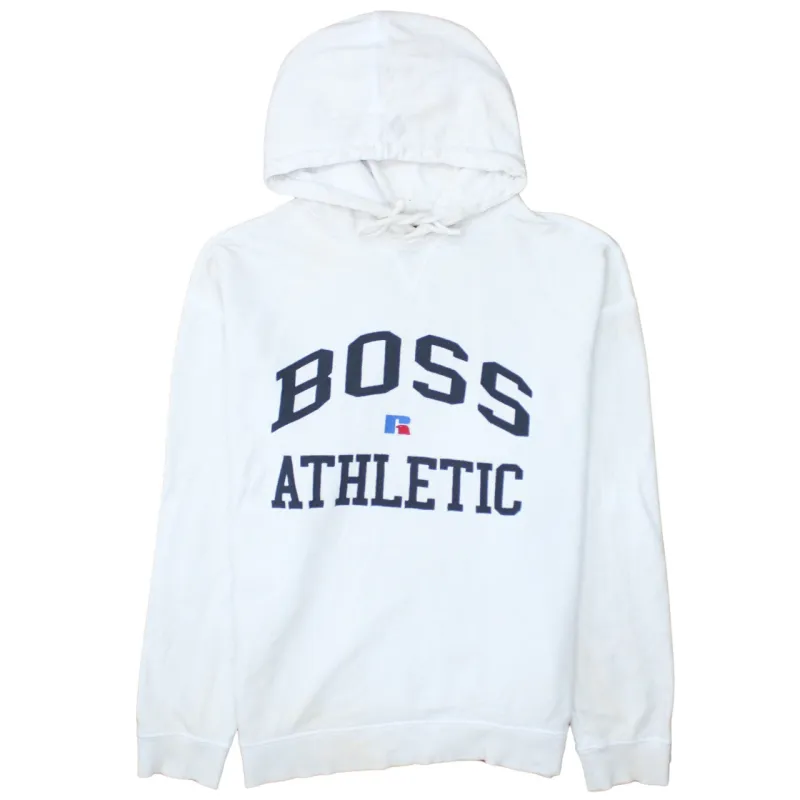 HUGO BOSS White Hoodie Men’s XXLarge BOSS ATHLETIC Printed Logo Pullover Sweatshirt sold by Vintage Club