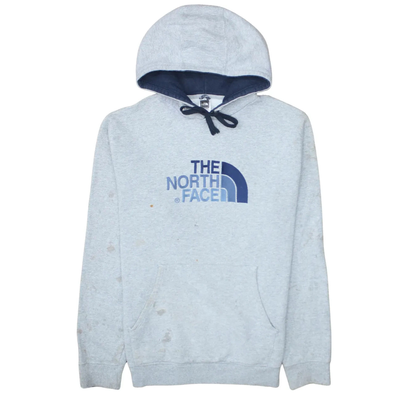 The North Face Light Grey Hoodie Men's XLarge Printed Logo Drawstring Pullover Sweatshirt sold by Vintage Club