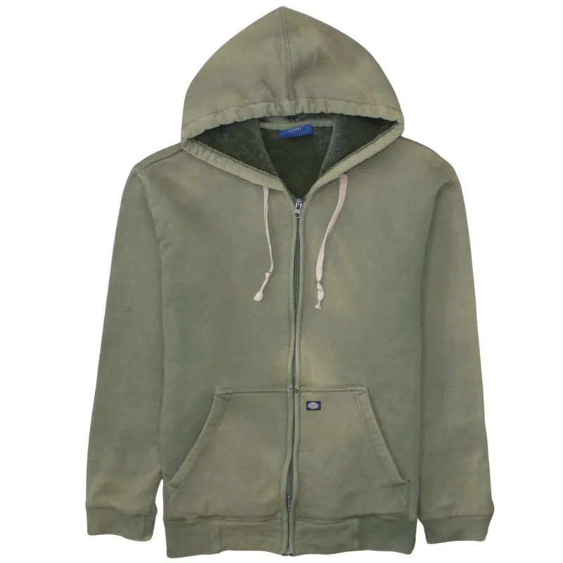 Dickies Olive Green Zip Hoodie Women’s XLarge Sherpa Lined Drawstring Pockets Sweatshirt made by Dickies