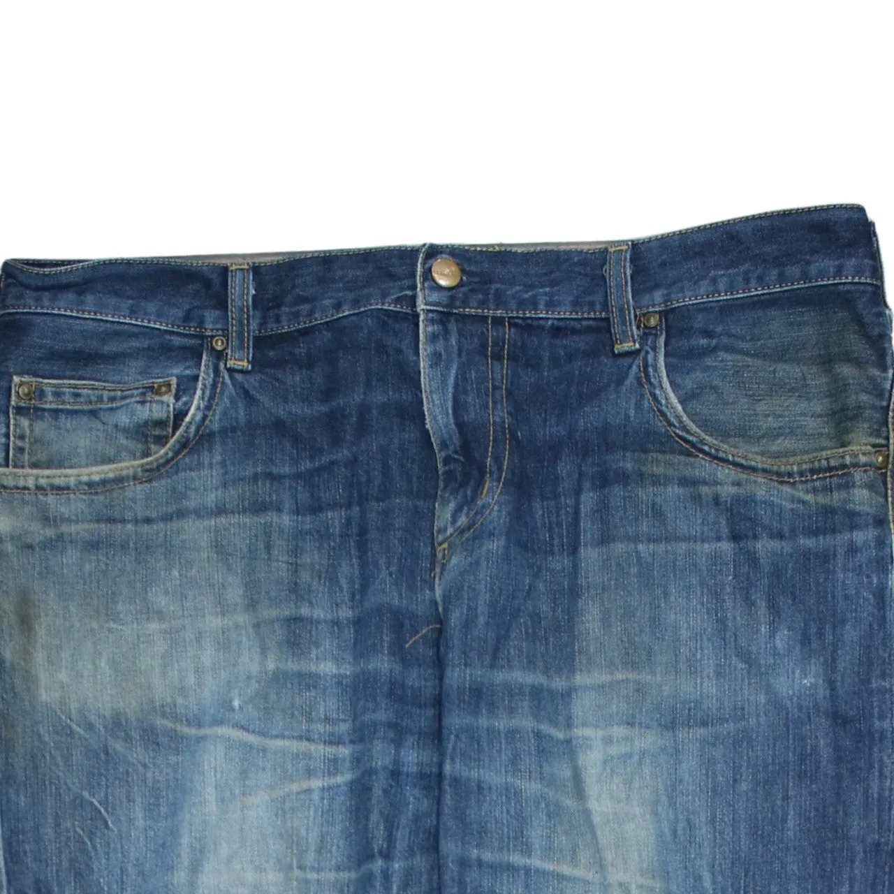Carhartt Blue Denim Jeans Men's 38 Distressed Faded Workwear Five Pocket Pants sold by Vintage Club product image thumbnail 3