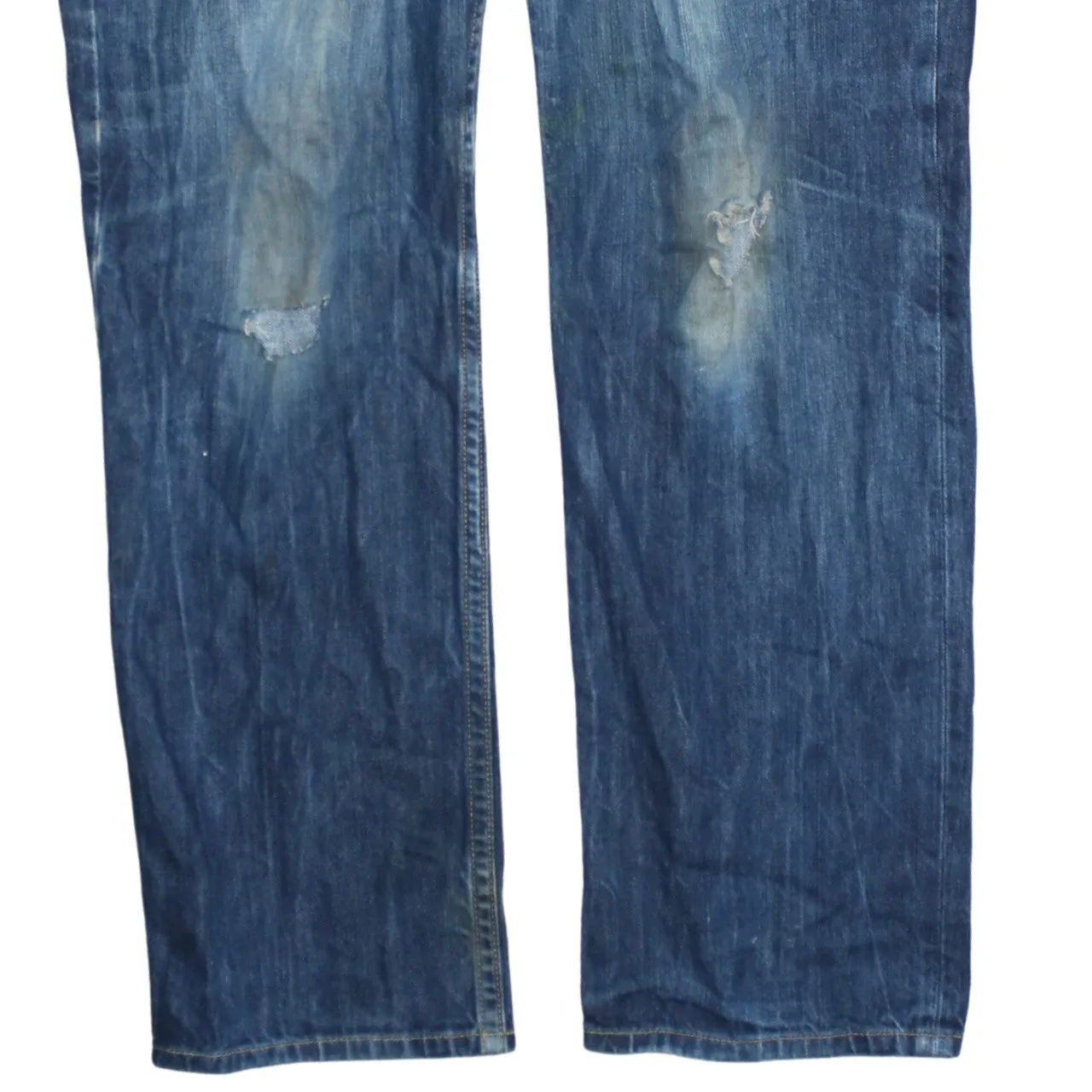 Carhartt Blue Denim Jeans Men's 38 Distressed Faded Workwear Five Pocket Pants sold by Vintage Club product image thumbnail 4