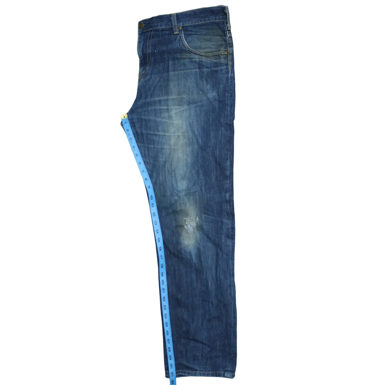 Carhartt Blue Denim Jeans Men's 38 Distressed Faded Workwear Five Pocket Pants sold by Vintage Club product image thumbnail 5