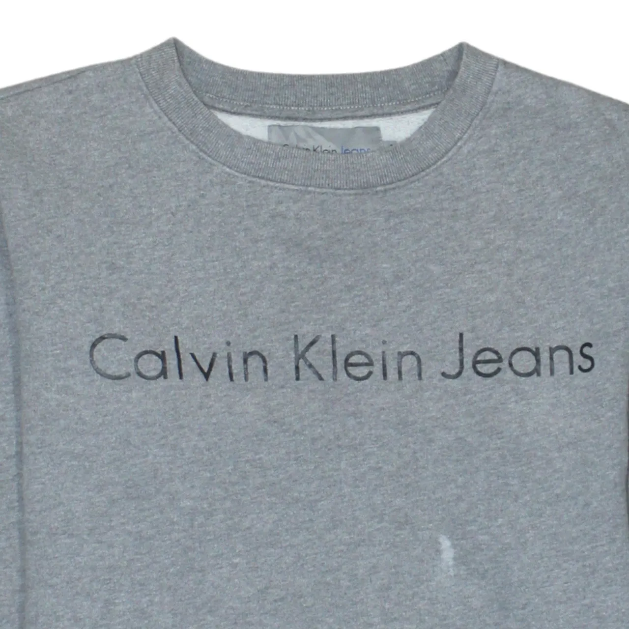 Calvin Klein Grey Sweatshirt Men's Small Embroidered Logo Crewneck Pullover Fleece Top sold by Vintage Club product image thumbnail 3