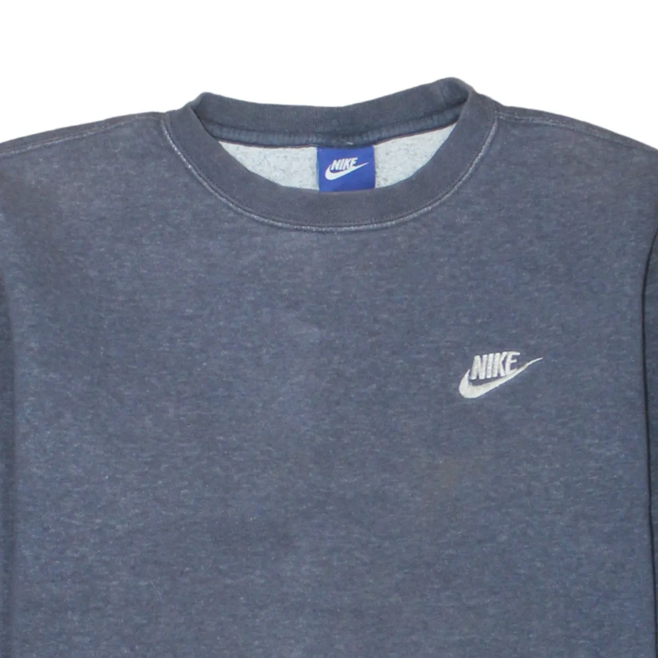 Nike Charcoal Grey Sweatshirt Men's Small Embroidered Swoosh Logo Crewneck Pullover Fleece Top sold by Vintage Club product image thumbnail 3