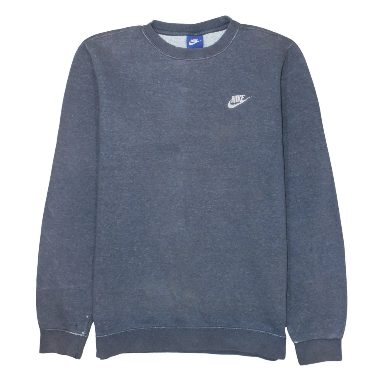 Nike Charcoal Grey Sweatshirt Men's Small Embroidered Swoosh Logo Crewneck Pullover Fleece Top sold by Vintage Club