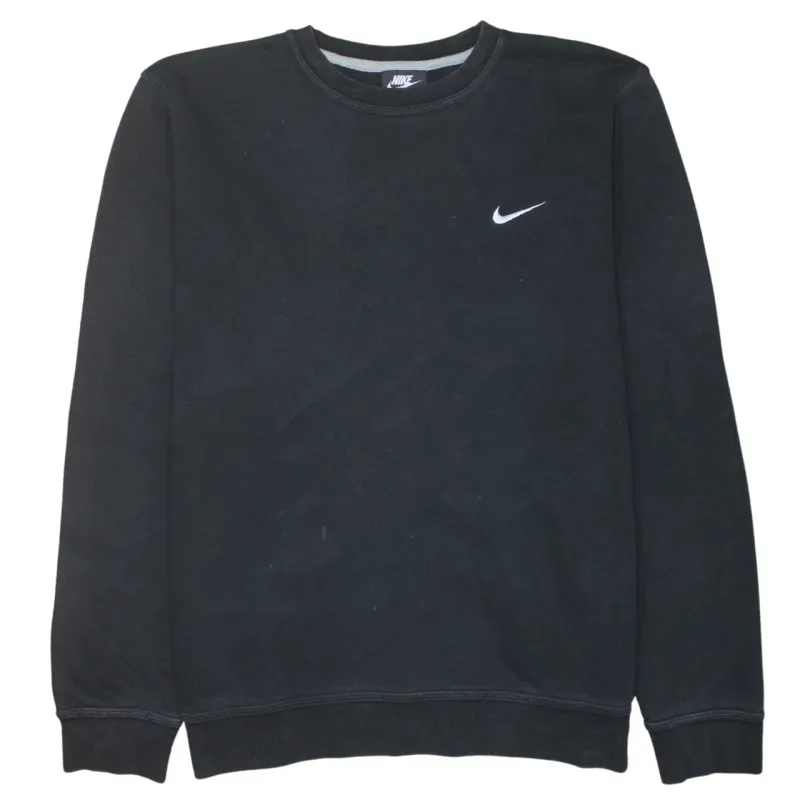 Nike Black Sweatshirt Men's XLarge Embroidered Swoosh Logo Crewneck Pullover Top sold by Vintage Club
