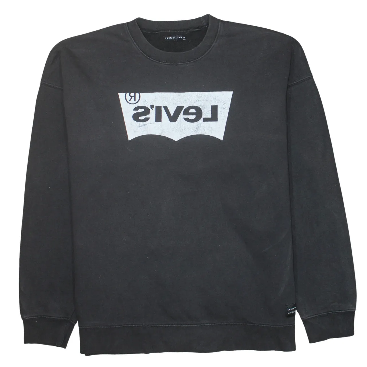 Levi's Faded Black Sweatshirt Men's XLarge Printed Reverse Logo Crewneck Pullover Top sold by Vintage Club