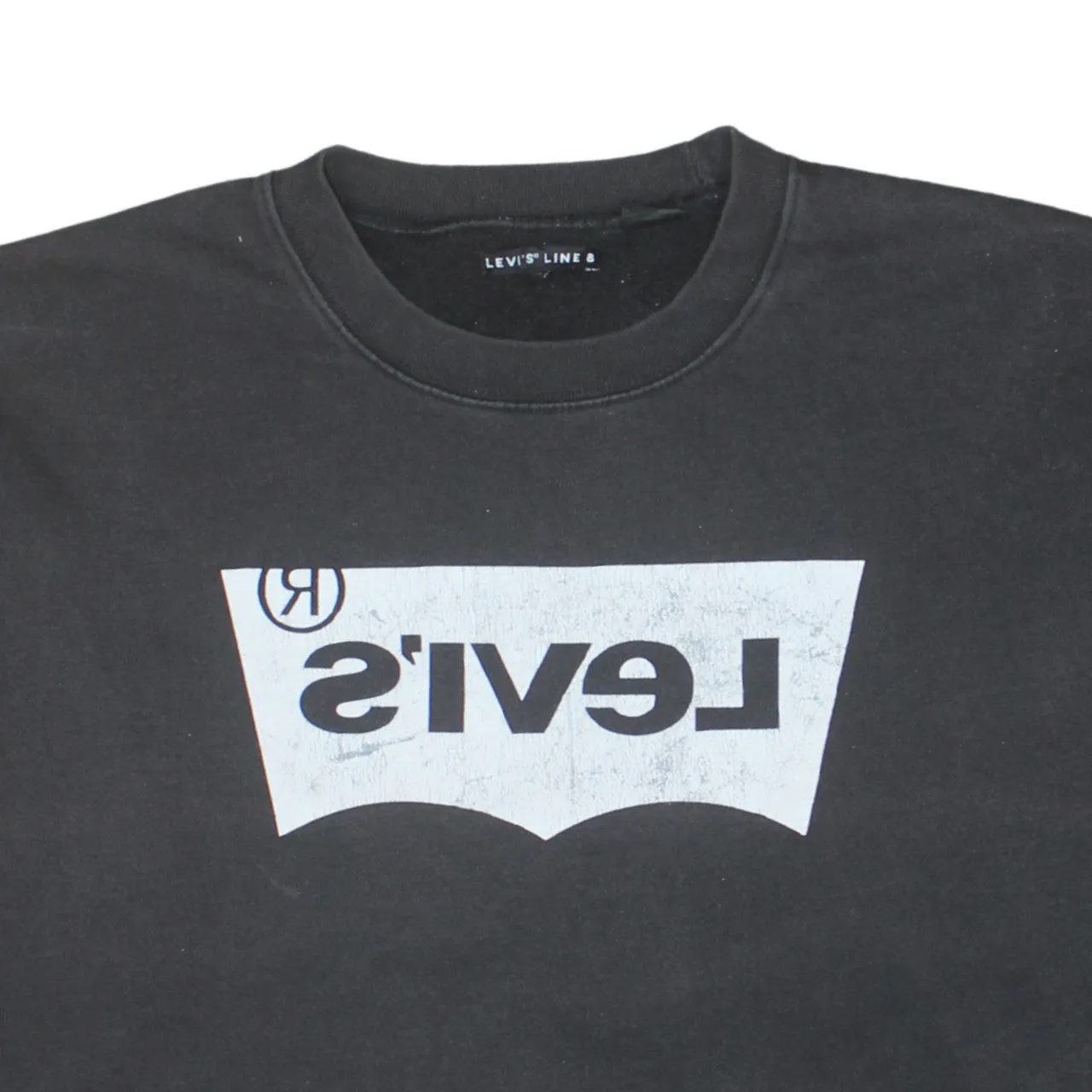 Levi's Faded Black Sweatshirt Men's XLarge Printed Reverse Logo Crewneck Pullover Top sold by Vintage Club product image thumbnail 3