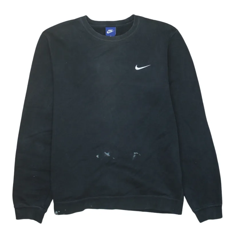 Nike Black Sweatshirt Men's Medium Embroidered Swoosh Crewneck Pullover Fleece Top sold by Vintage Club