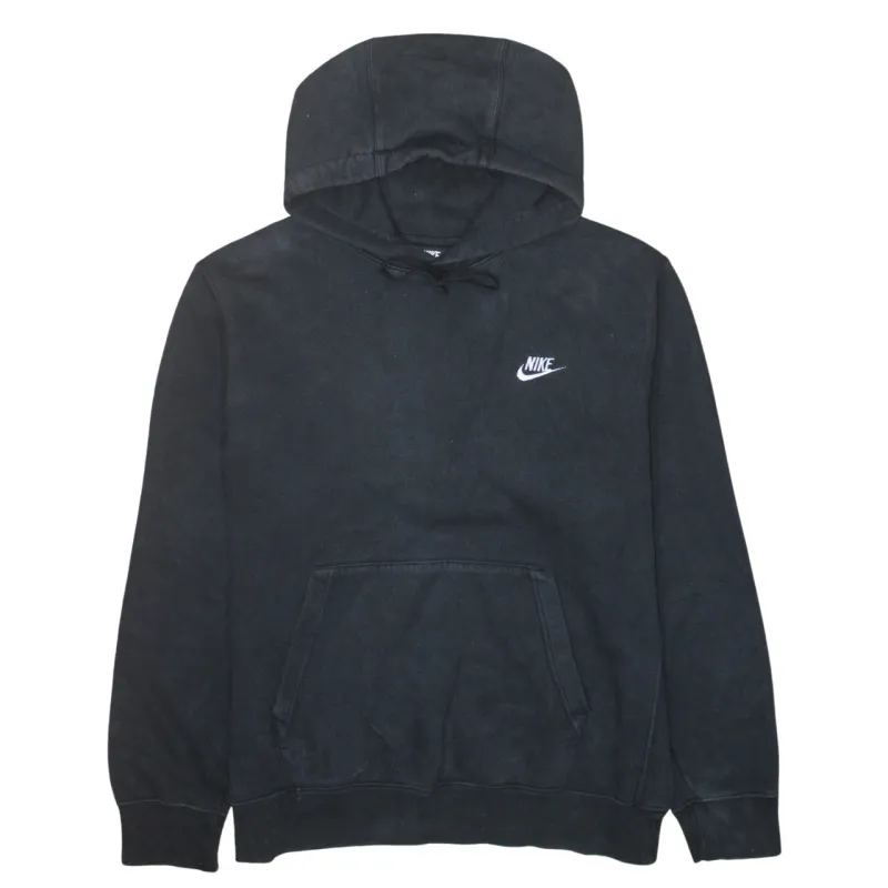 Nike Black Hoodie Men's Medium Embroidered Swoosh Logo Front Pocket Pullover Sweatshirt sold by Vintage Club