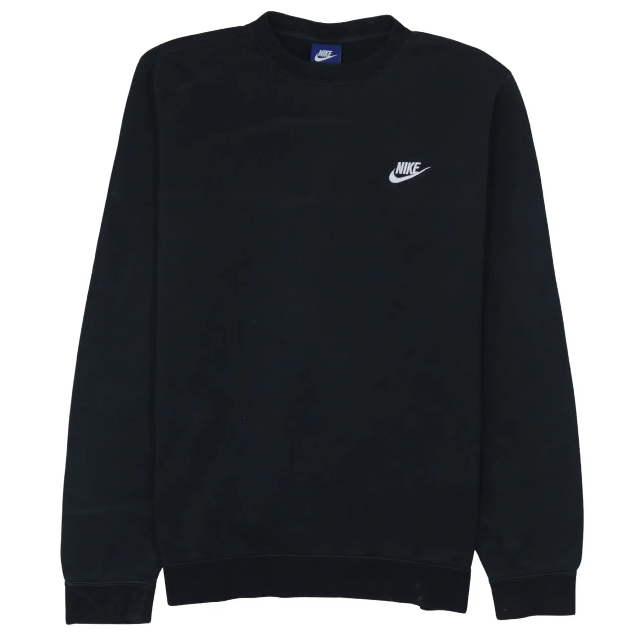 Nike Black Sweatshirt Men's Medium Embroidered Swoosh Logo Crewneck Pullover Fleece Top sold by Vintage Club