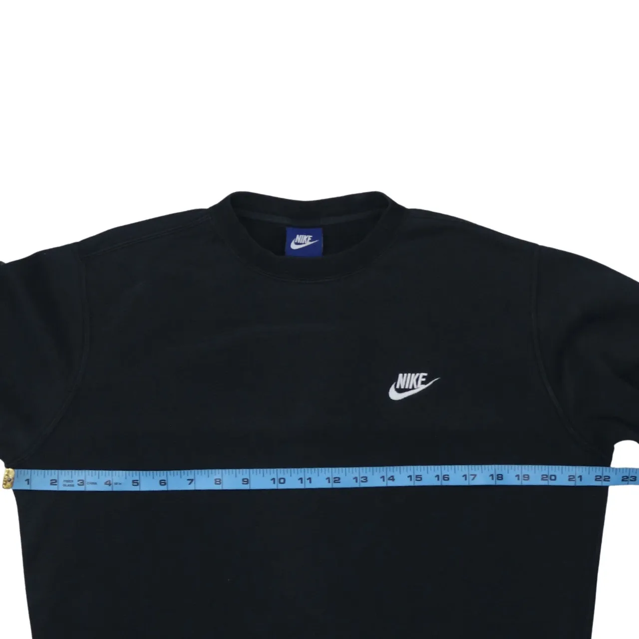 Nike Black Sweatshirt Men's Medium Embroidered Swoosh Logo Crewneck Pullover Fleece Top sold by Vintage Club product image thumbnail 5