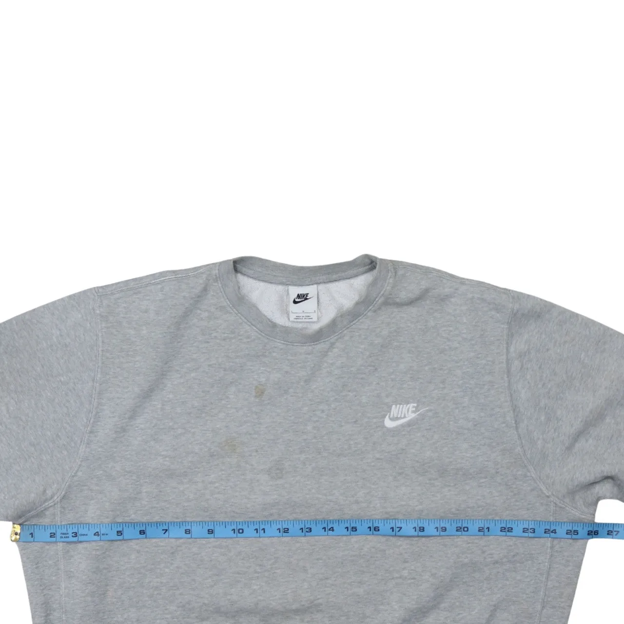 Nike Grey Sweatshirt Men's Large Printed Swoosh Logo Crewneck Pullover Fleece Top sold by Vintage Club product image thumbnail 5